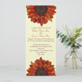 Sunflower Wedding Invite - Samen met ouders Kaart (Staand voorkant)