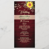 Sunflower Wedding Programme Programma (Voorkant)