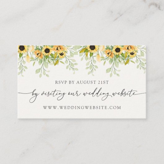 Sunflower Wedding RSVP Carte en ligne (Devant)
