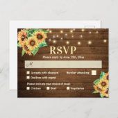 Sunflower Wedding RSVP Rustic Country Invitation (Devant / Derrière)