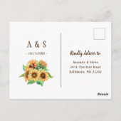 Sunflower Wedding RSVP Rustic Country Invitation (Dos)