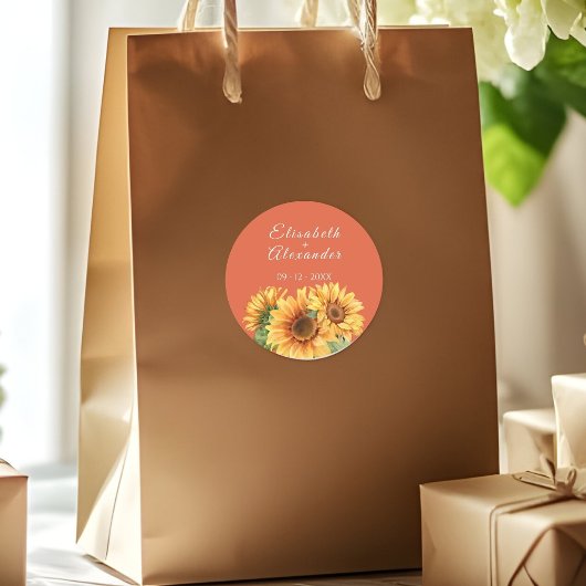 Sunflower Wedding Sticker