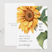 Sunflower Wedding Website Save the Date (Devant / Derrière)