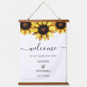 Sunflower Wedding Welcome Floral Hangend Wandkleed (Voorkant)