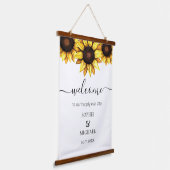 Sunflower Wedding Welcome Floral Hangend Wandkleed (Gebogen)