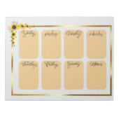 Sunflower Weekly Planner Notitieblok (Voorkant)