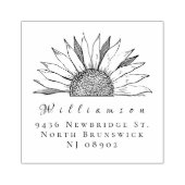  Sunflower Whimsical Name Return Address Rubberstempel (Afrduk)