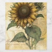 Sunflower Wijn Etiket (Enkel label)