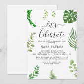 Sunflower Wreath Summer Party Kaart (Voorkant / Achterkant)