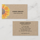 Sunflower Yoga Instructor Kraft Visitekaartje (Voorkant / Achterkant)