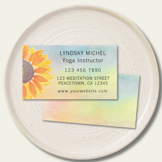 Sunflower Yoga Instructor Visitekaartje