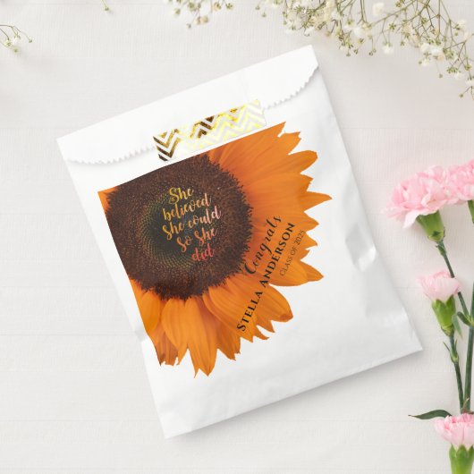 Sunflower Ze geloofde dat ze kon gepersonaliseerd Bedankzakje (Gezegeld)