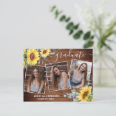 Sunflowers 3 PHOTO Graduation Party Invitation (Debout devant)