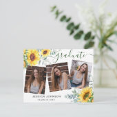 Sunflowers 3 PHOTO Graduation Party Invitation (Debout devant)