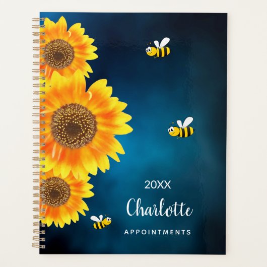 Sunflowers abeilles jaunes bleu nom du ciel (Devant)