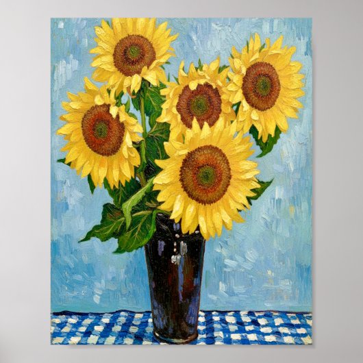 Sunflowers After Van Gogh Poster (Voorkant)