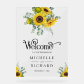 Sunflowers and Eucalyptus Wedding Welcome Acryl Bord (Voorkant)