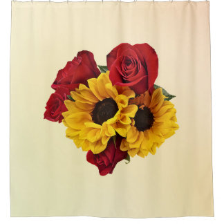 Sunflowers and Roses Bouquet Douchegordijn