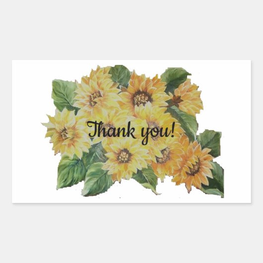 SUNFLOWERS bedankt Rechthoekige Sticker (Voorkant)