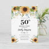 Sunflowers Birthday Invitation (Debout devant)
