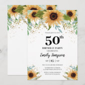 Sunflowers Birthday Invitation (Devant / Derrière)