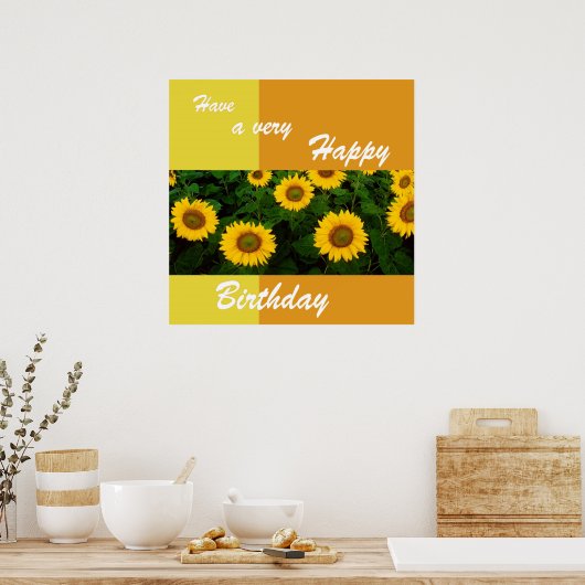 Sunflowers - Bonne affiche d'anniversaire (Cuisine)