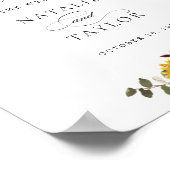 Sunflowers Bourgogne Vert Mariage Affiche de bienv (Coin)