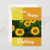 Sunflowers - Carte postale Joyeuse Anniversaire (Devant / Derrière)