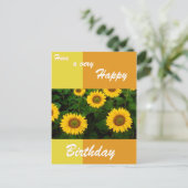 Sunflowers - Carte postale Joyeuse Anniversaire (Debout devant)