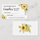 Sunflowers Combien de bonbons Baby shower carte de (Devant / Derrière)