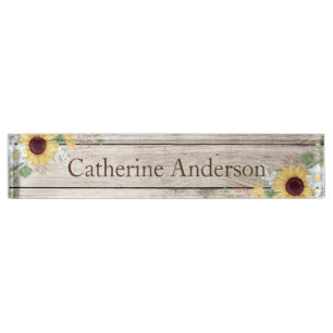 Sunflowers Country Western Bureau Nom Plaque