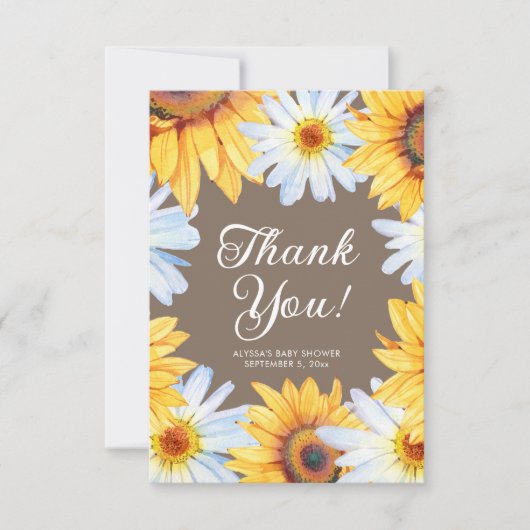 Sunflowers Daisies Baby Girl Douche Merci (Devant)
