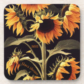Sunflowers dessous de verre en plastique dur (Devant)