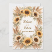 Sunflowers Earthy Boho Wedding Invitation (Devant)