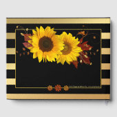 Sunflowers Gold Stried Mariage Livre d'invité (Verso)