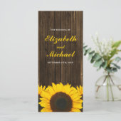 Sunflowers Grange Programme de mariage en bois (Debout devant)