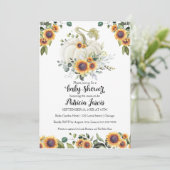 Sunflowers Green Citrouille Baby shower Invitation (Debout devant)