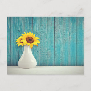 Sunflowers in a vase feestdagenkaart