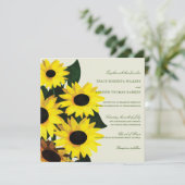 Sunflowers Invitations Mariage Jaune (Debout devant)