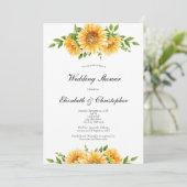 Sunflowers Jaune Wedding shower Invitation (Debout devant)