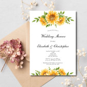Sunflowers Jaune Wedding shower Invitation