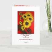 SUNFLOWERS KAART (Achterkant)