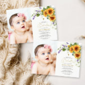 Sunflowers & Lavander Photo Dedication Invitation