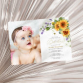 Sunflowers & Lavander Photo Dedication Invitation