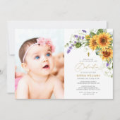 Sunflowers & Lavander Photo Dedication Invitation (Devant)