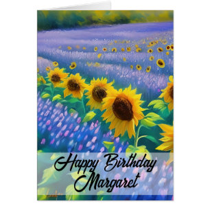 Sunflowers & Lavender Bonne carte d'anniversaire
