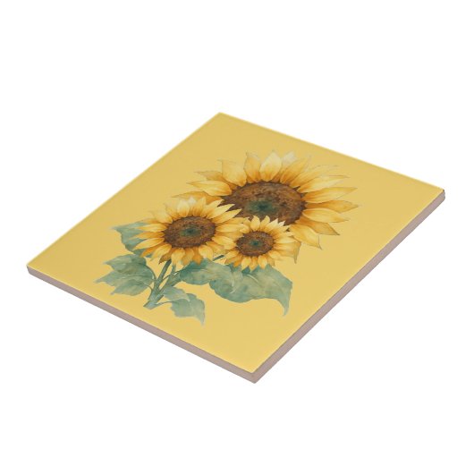 Sunflowers lover gift Ceramic Tile Tegeltje (Zijkant)