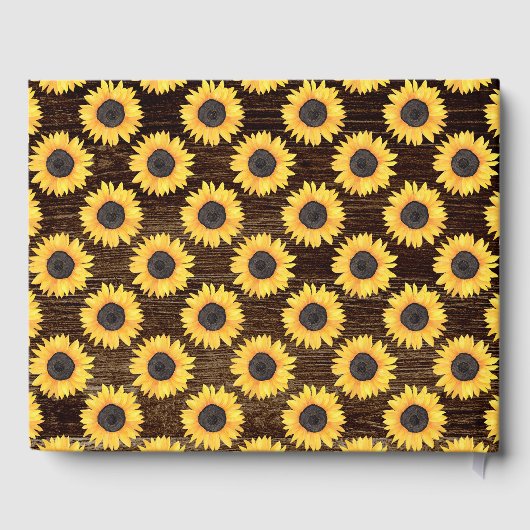 Sunflowers Mariage Livre d'or sur Wood Country (Verso)
