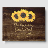 Sunflowers Mariage Livre d'or sur Wood Country (Recto)