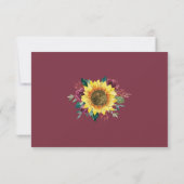 Sunflowers Mason Jar Burgundy Mariage floral RSVP (Dos)
